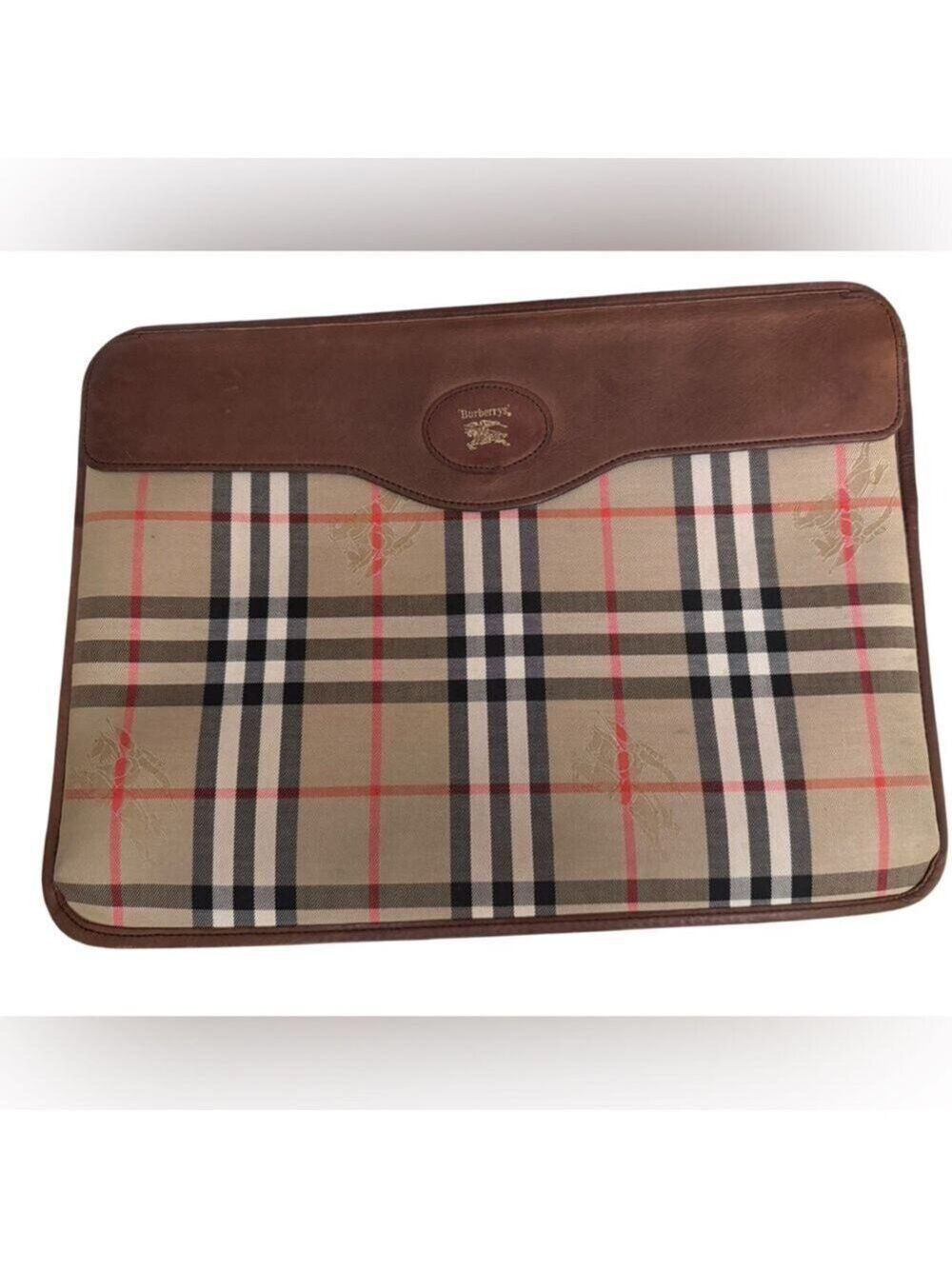Burberrys Nova Check Attache,Clutch, IPad Briefcase